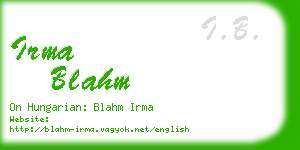 irma blahm business card
